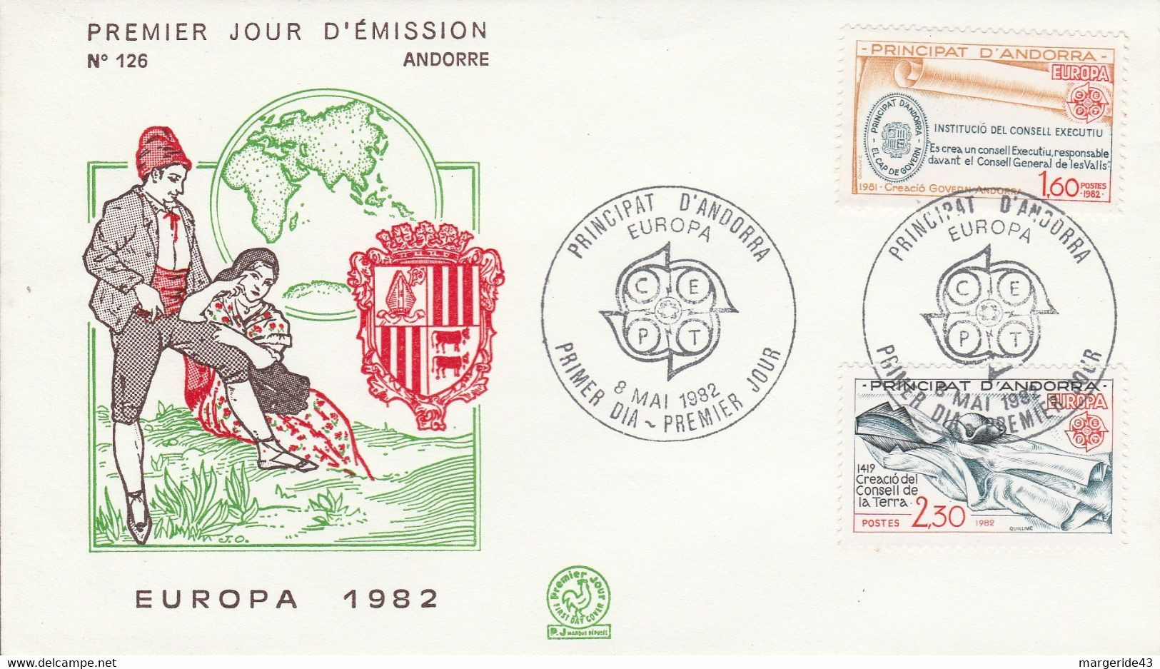 ANDORRE FDC 1982 EUROPA - FDC