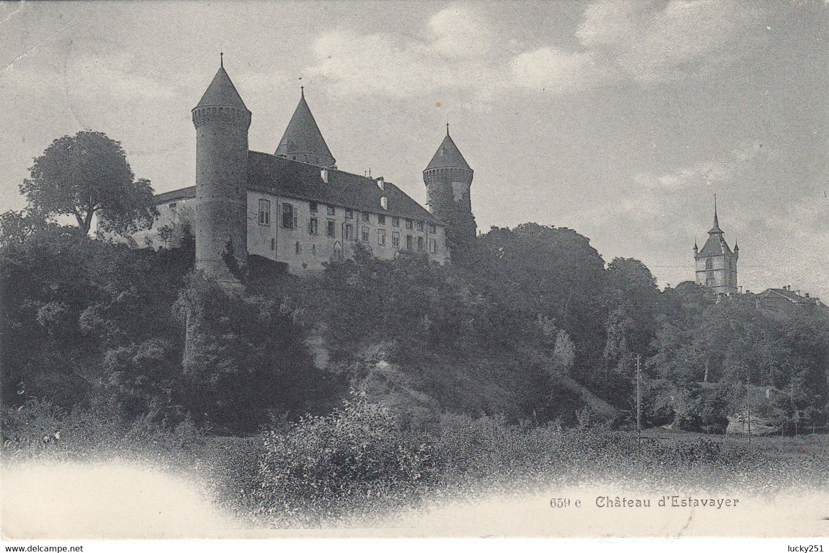 Suisse - Châteaux - Estavayer - Le Château  - Circulée 13/09/1905 - Estavayer