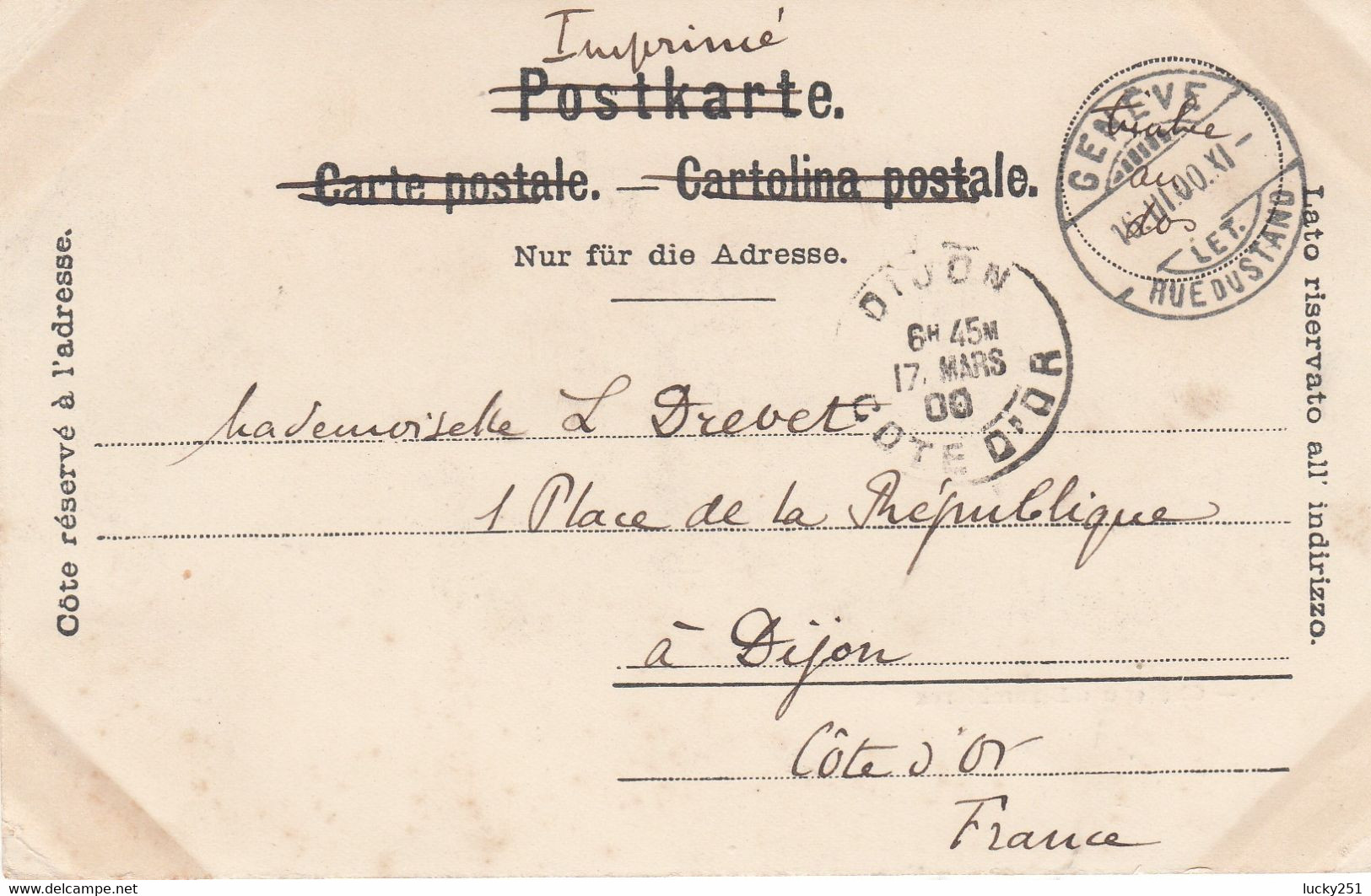 Suisse - Châteaux - Estrembières - Le Château  - Circulée 16/03/1900 - Au