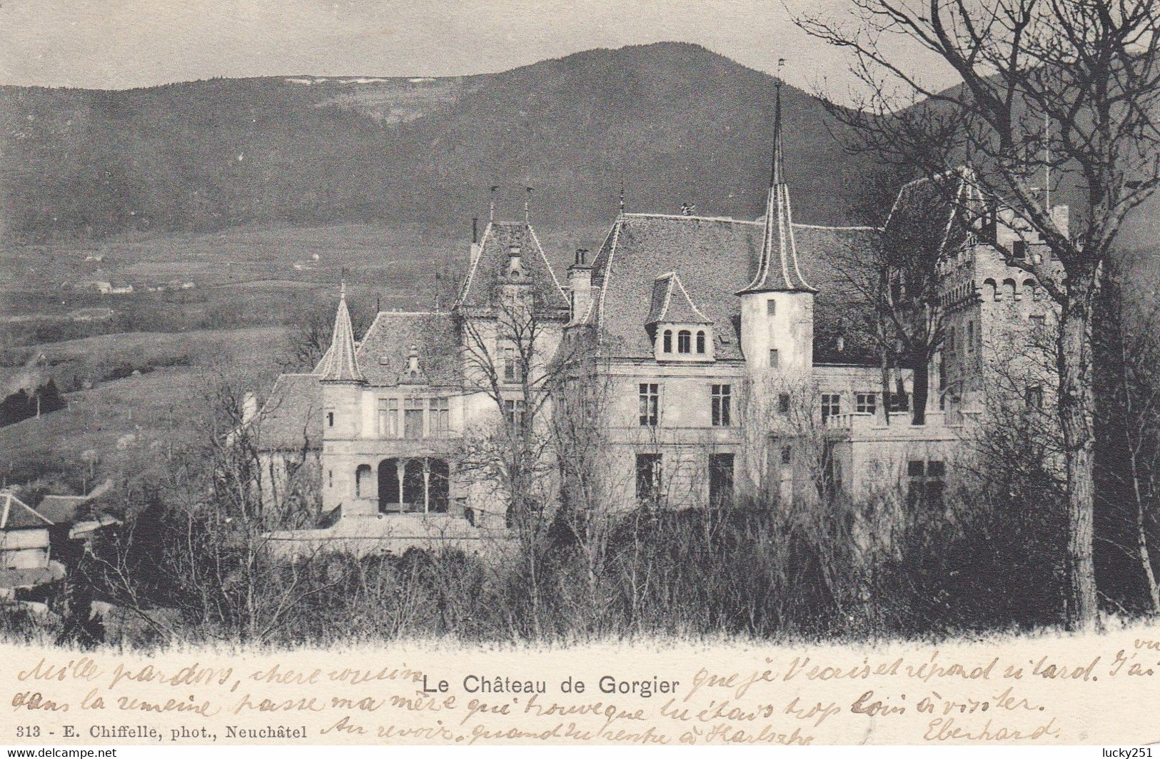 Suisse - Châteaux - Gorgier - Le Château  - Circulée 25/08/1903 - Gorgier