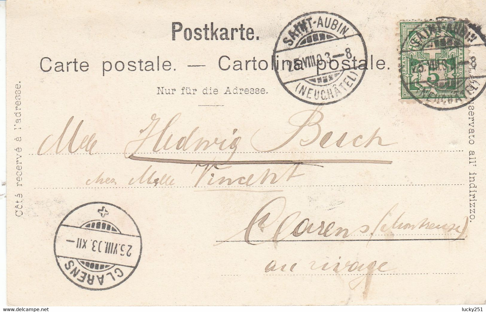 Suisse - Châteaux - Gorgier - Le Château  - Circulée 25/08/1903 - Gorgier