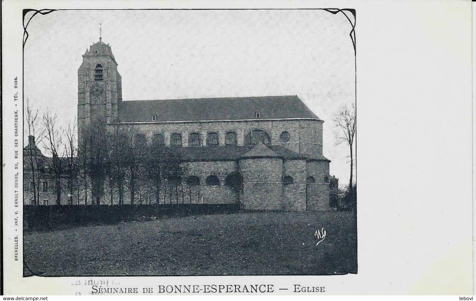 ESTINNES  „Séminaire De Bonne Espérance – Eglise“ Imp. V. Ernult – Doncq,  Bxl - Estinnes