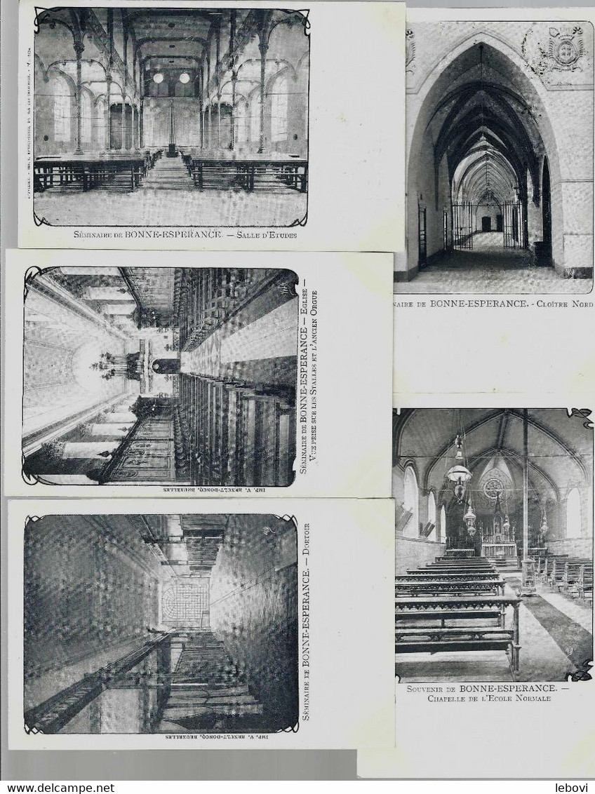 ESTINNES  „Séminaire De Bonne Espérance“ Lot De 5 CP - Imp. V. Ernult – Doncq,  Bxl - Estinnes