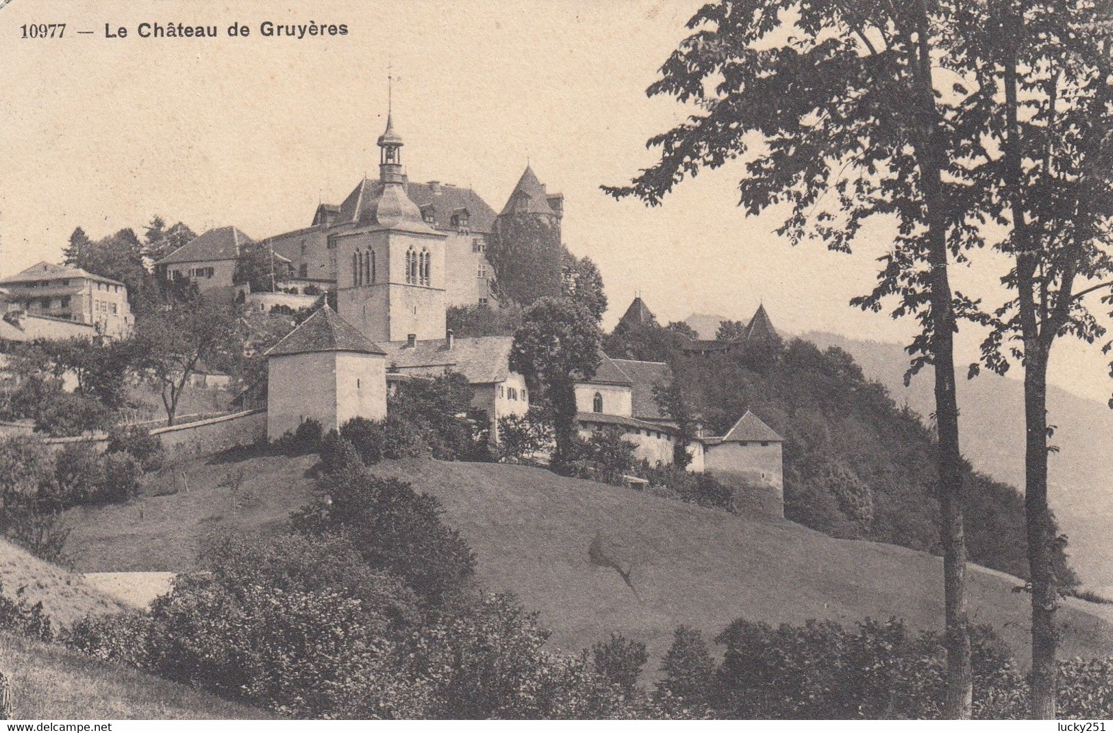 Suisse - Châteaux - Gruyères - Le Château  - Circulée 19/08/1912 - Gruyères