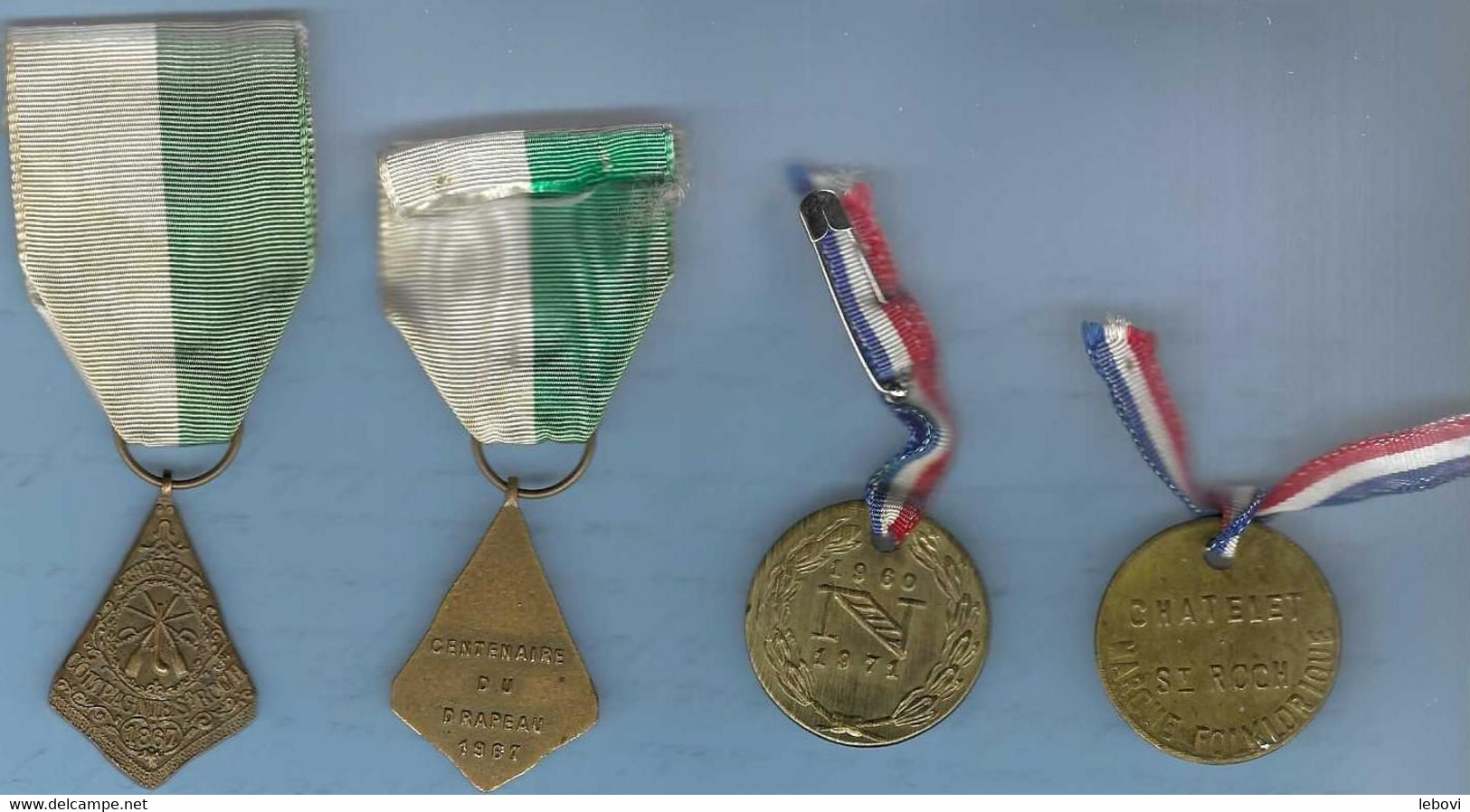 Lot De 2 Médailles : Avers „CHATELET/C OMPAGNIES/ST ROCH/1867“  Revers„Centenaire Du Drapeau 1967“ + Avers „1960/N/1971“ - Tokens Of Communes