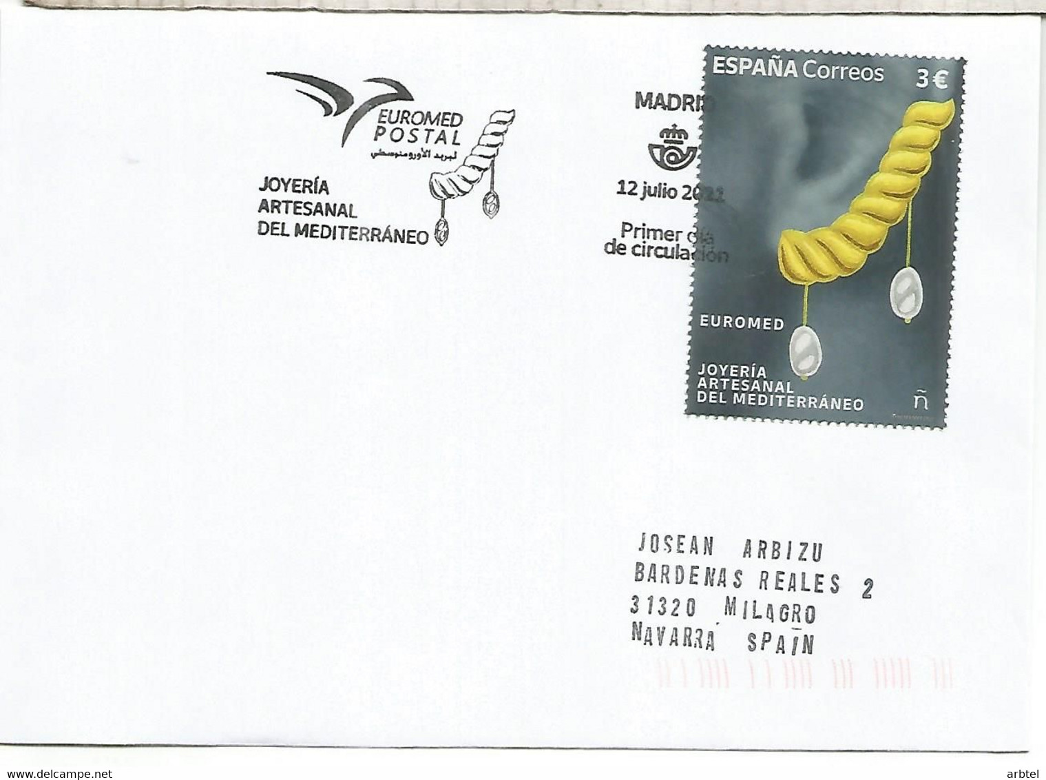 ESPAÑA SPAIN FDC JOYERIA MEDITERRANEO EUROMED JEWLERY - Altri & Non Classificati