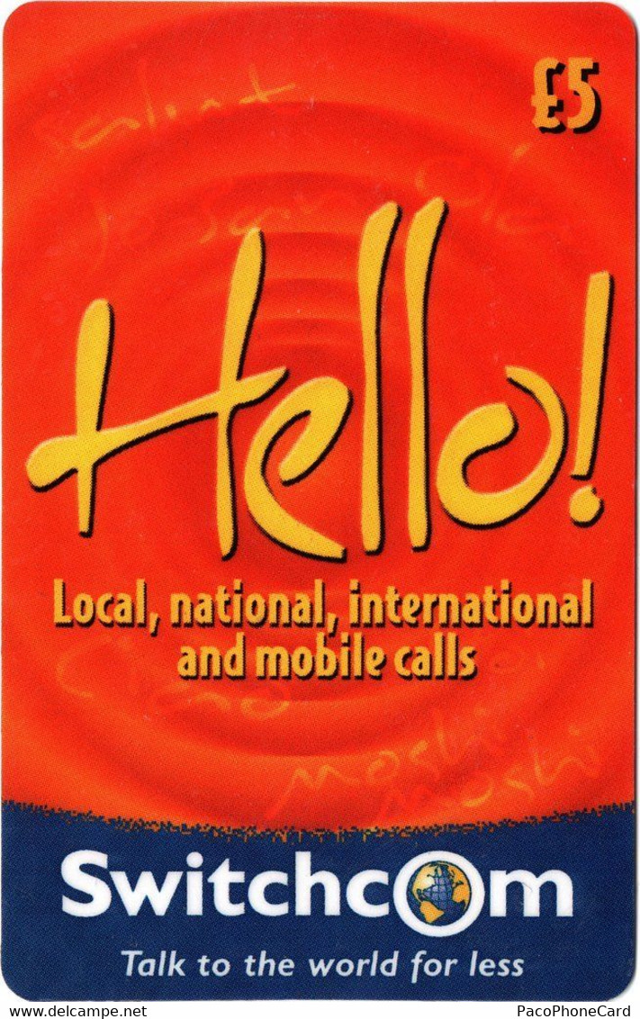 Paco \ IRLANDA \ Switchcom 0020 D \ Hello! - Orange (Reverse With "Talk To The World For Less" \ Usata - Ireland