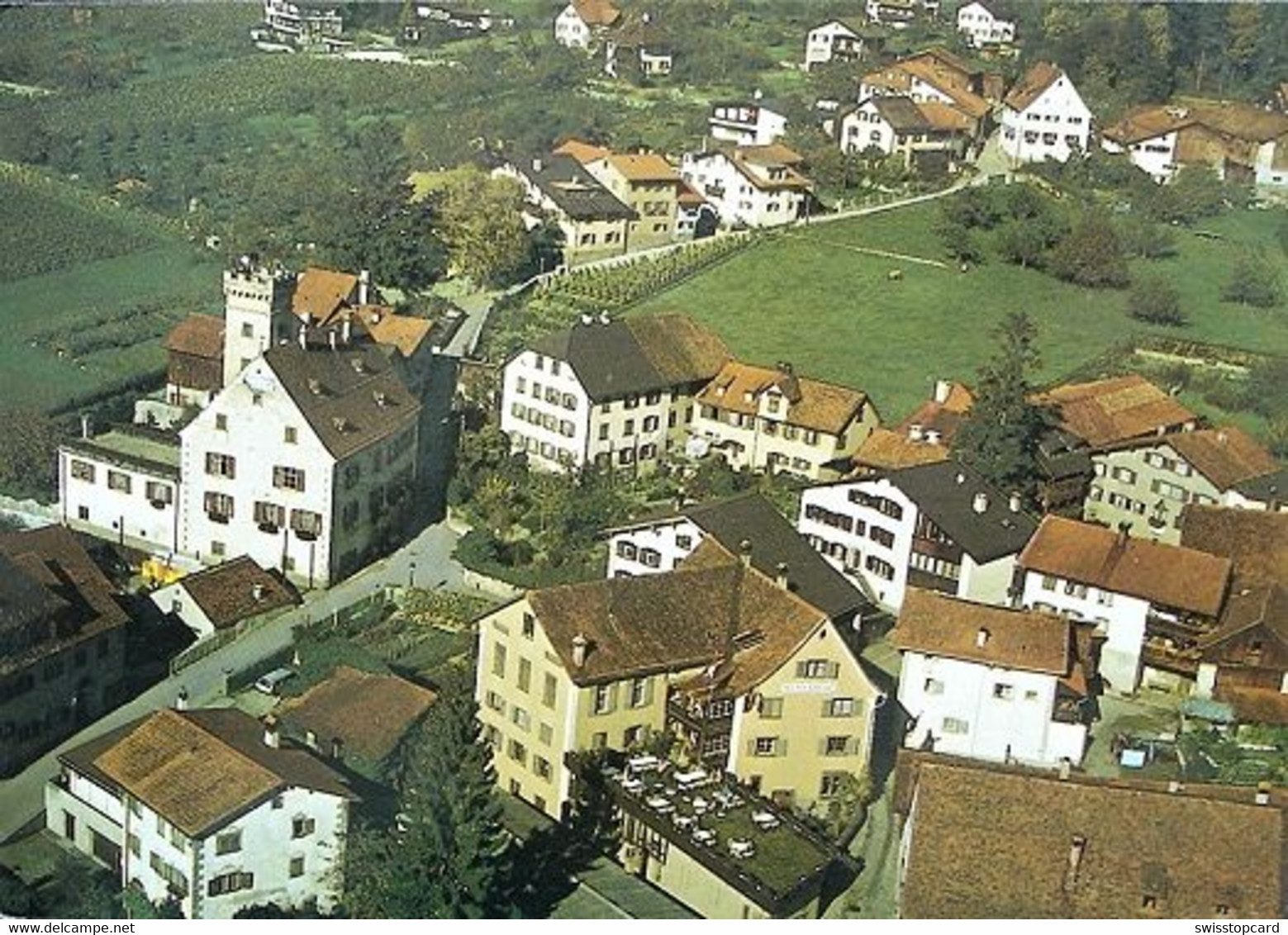 MALANS Flugaufnahme Gasthaus Weiss Kreuz - Malans