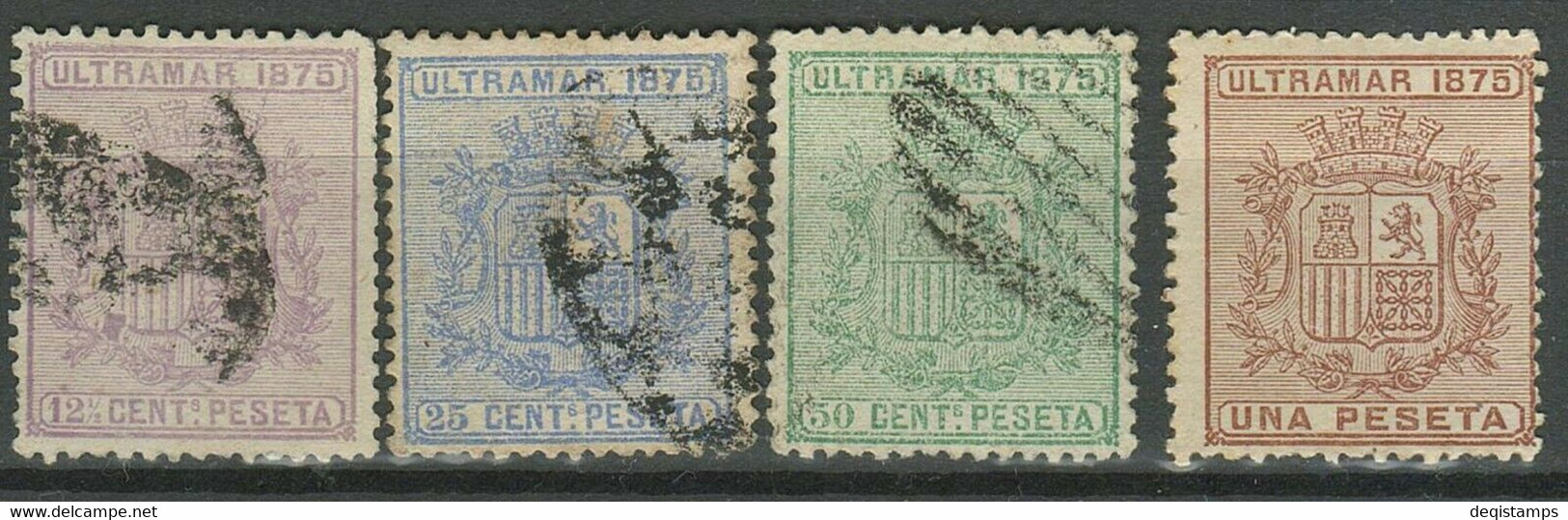 Spanish Possessions Of Cuba 1875 ☀ Complete Used Set - Cuba (1874-1898)