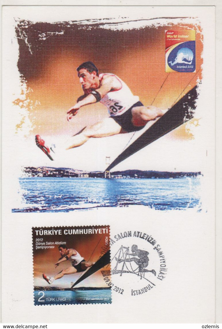 TURKEY,TURKEI,TURQUIE ,2012 WORLD IN DOOR  ATHLETICS CHAMPIONSHIPS MAXIMUM CARDS - Tarjetas – Máxima