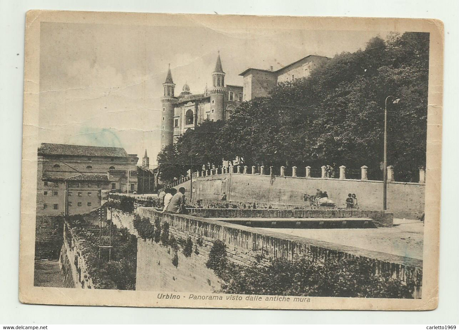 URBINO - PANORAMA VISTO DALLE ANTICHE MURA 1940  - VIAGGIATA  FG - Urbino