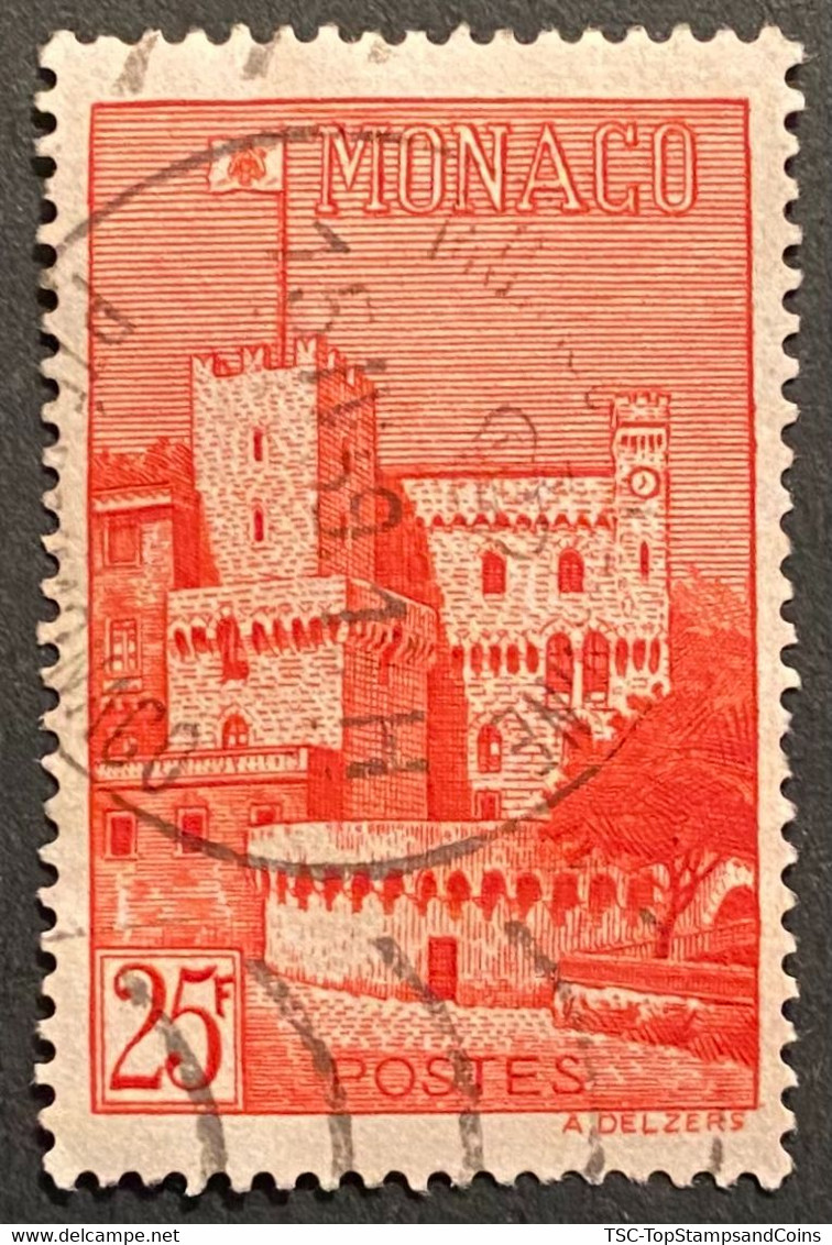 MCO0397U - Monaco Views - Clocktower Of The Palace - 25 F Used Stamp - Monaco - 1954 - Gebruikt
