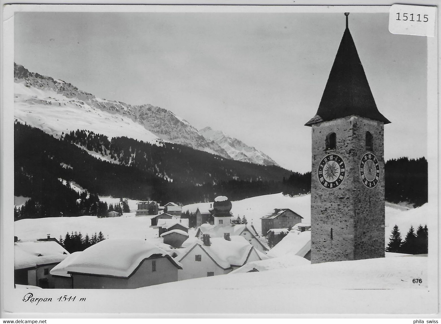 Parpan GR Kirchturm Im Winter En Hiver - Parpan