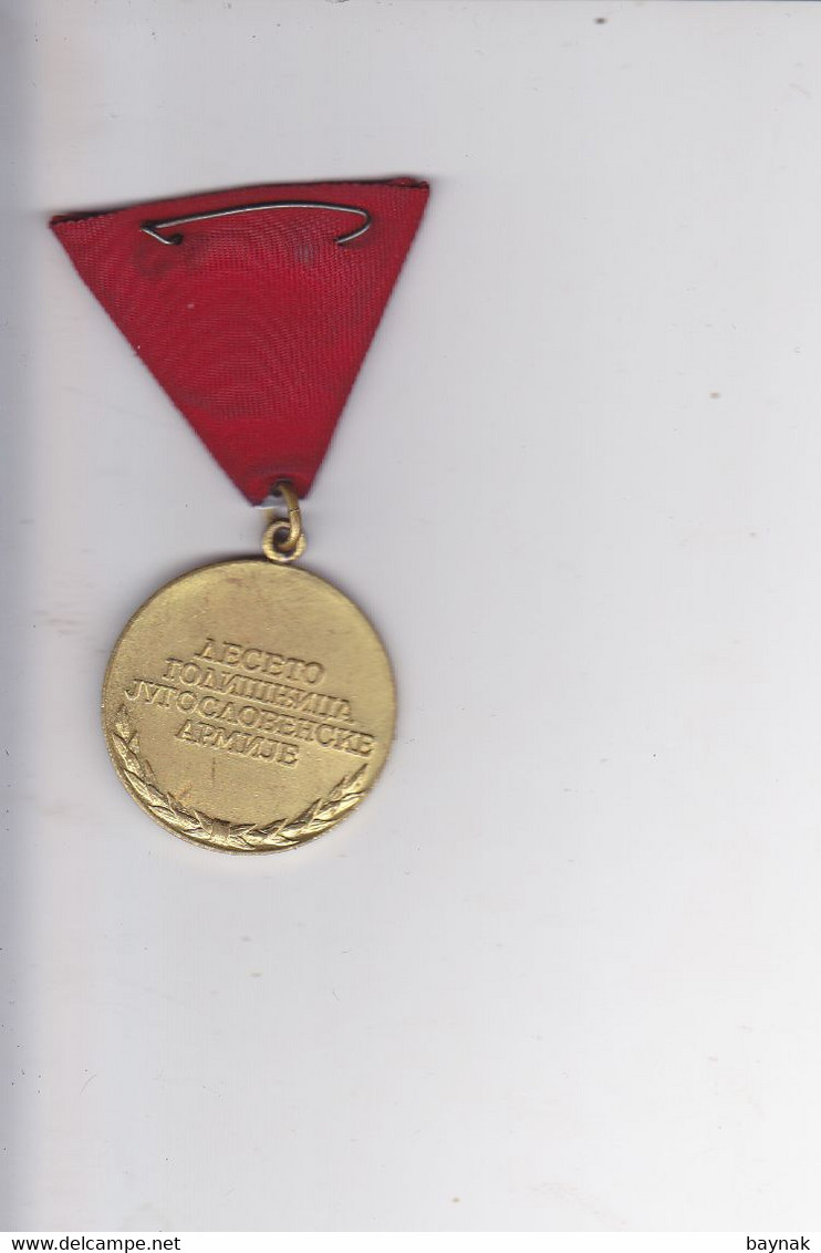 YUGOSLAVIA  --  YU ARMY  --  ORDEN, MEDAL  --  1941 - 1951  --  DESETO GODISNJICA JUGOSLOVENSKE ARMIJE - Andere & Zonder Classificatie