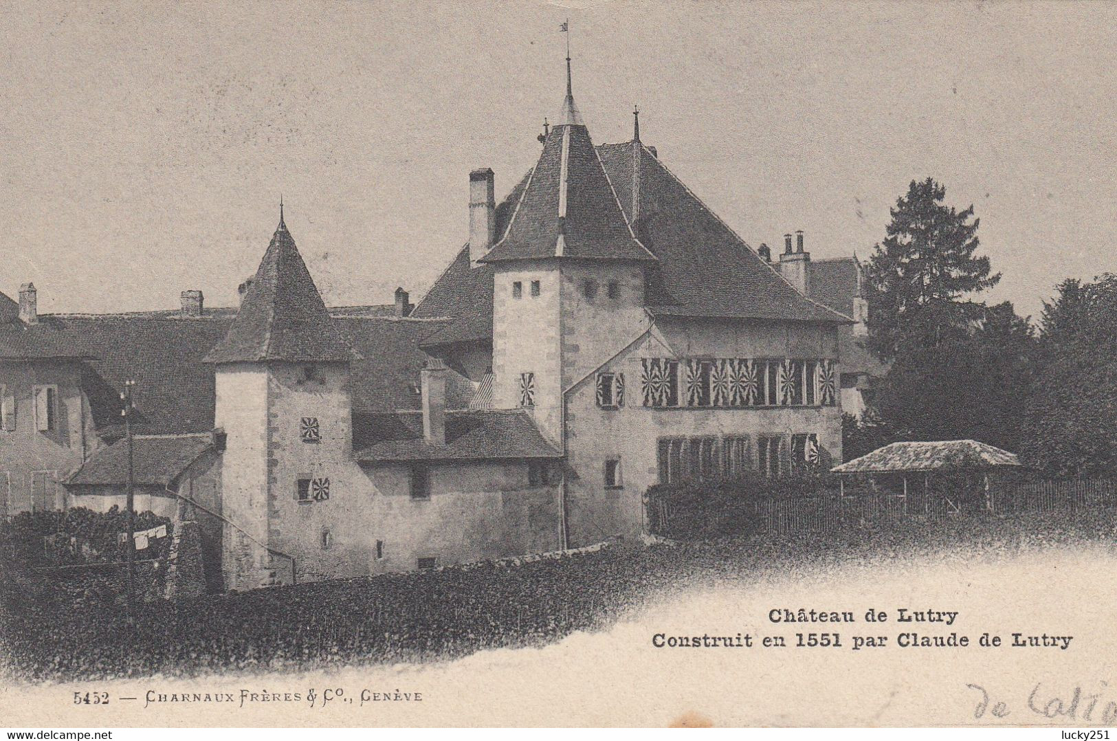 Suisse - Châteaux - Lutry - Le Château - Circulée 29/08/1908 - Au
