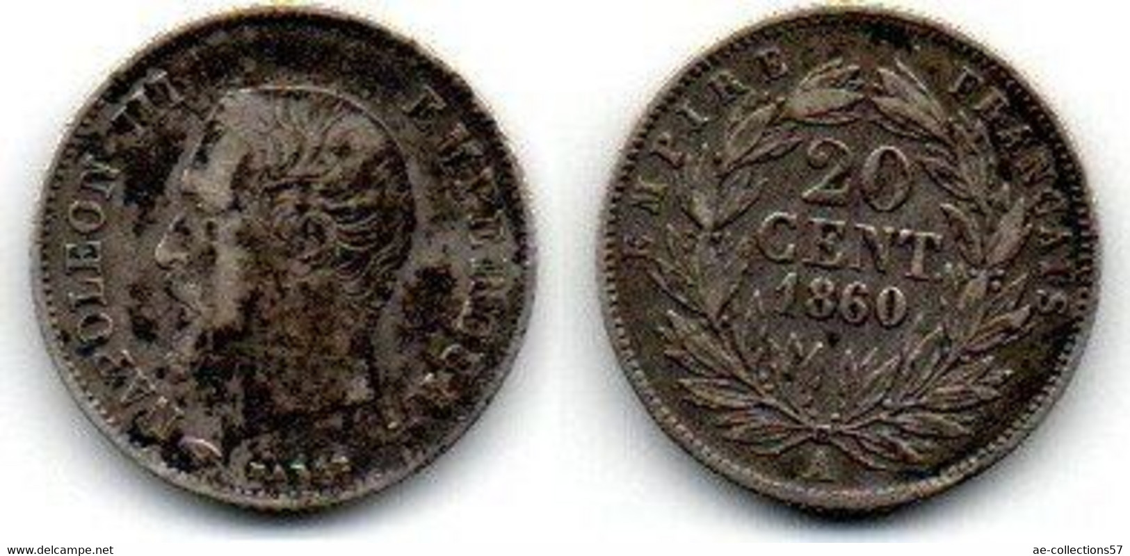 20 Centimes 1860 A Napoléon III TB - 20 Centimes