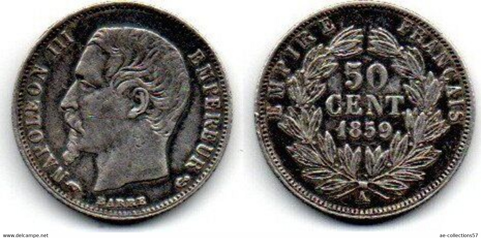 50 Centimes 1859 A Napoléon III TTB - 50 Centimes