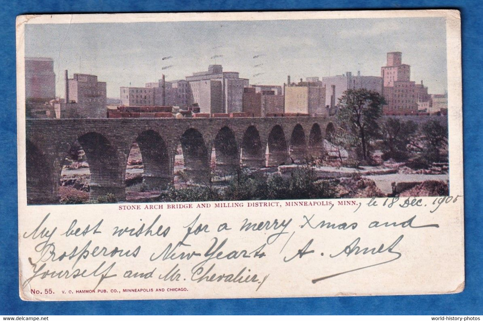 CPA - MINNEAPOLIS - Stone Arch Bridge And Milling District - 1905 - N° 55 V.C. Hammon Pub. Co. - Minneapolis