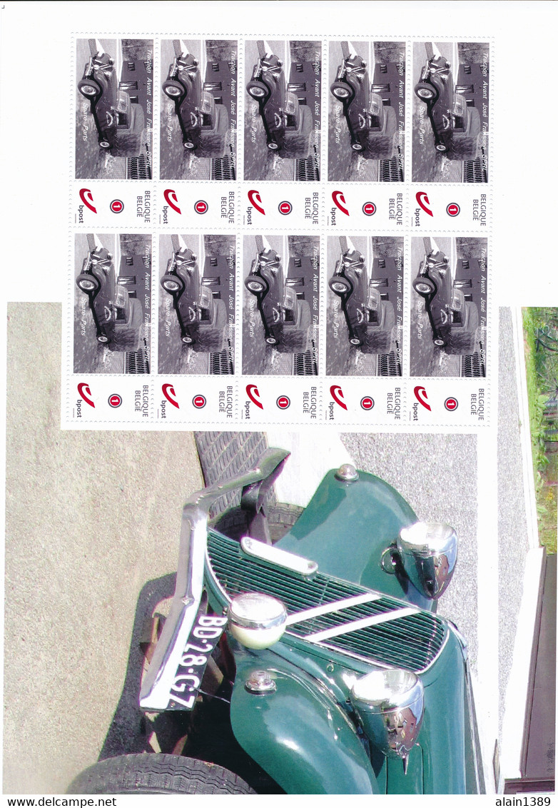 1 Sheet CITROEN TRACTION AVANT  10 Personal Stamps België MNH Camionette - Auto's