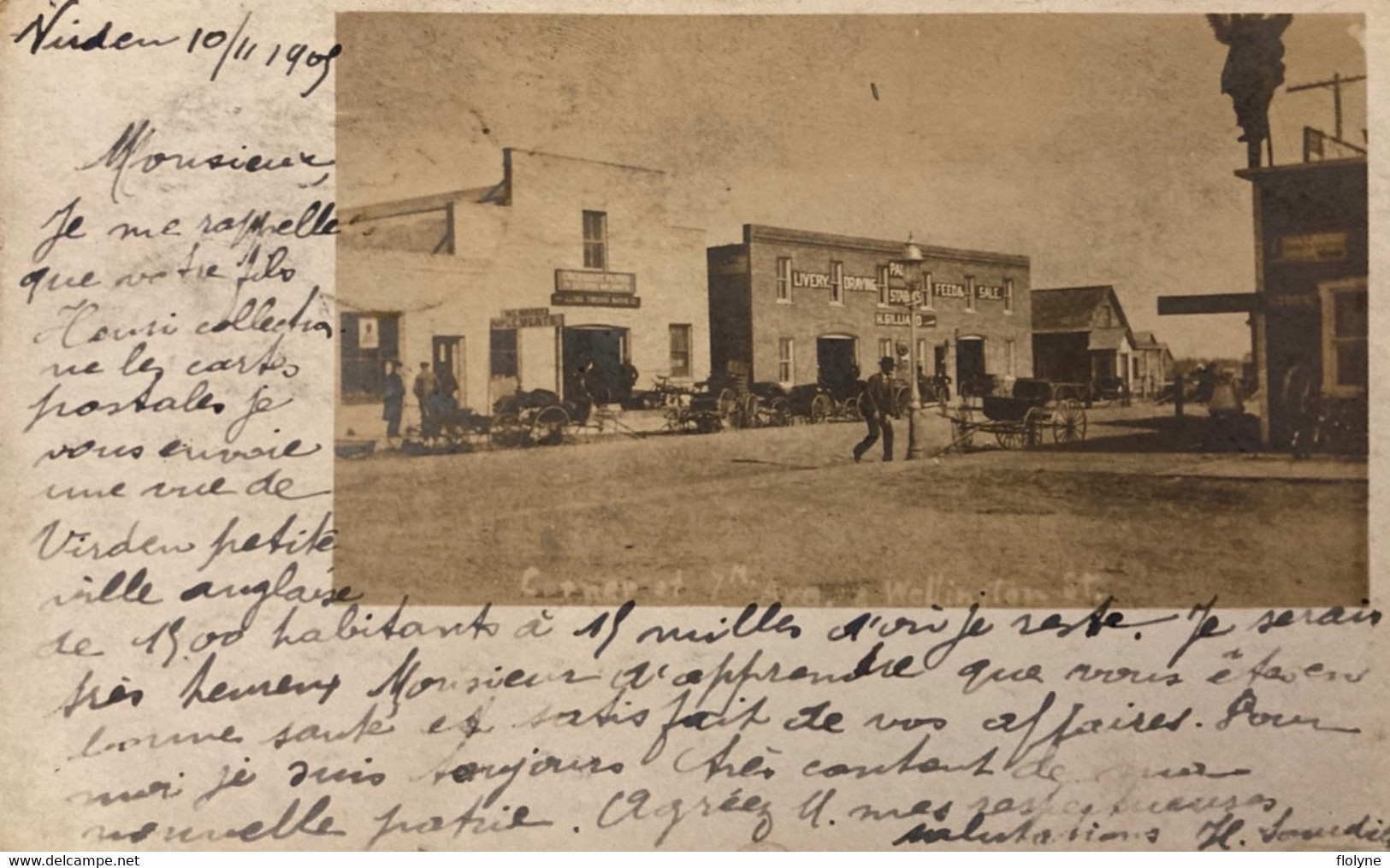 Virden - Carte Photo - Angle De La 7eme Avenue Et Wellington Street - Shop - Canada Canadian Manitoba - 1905 - Other & Unclassified