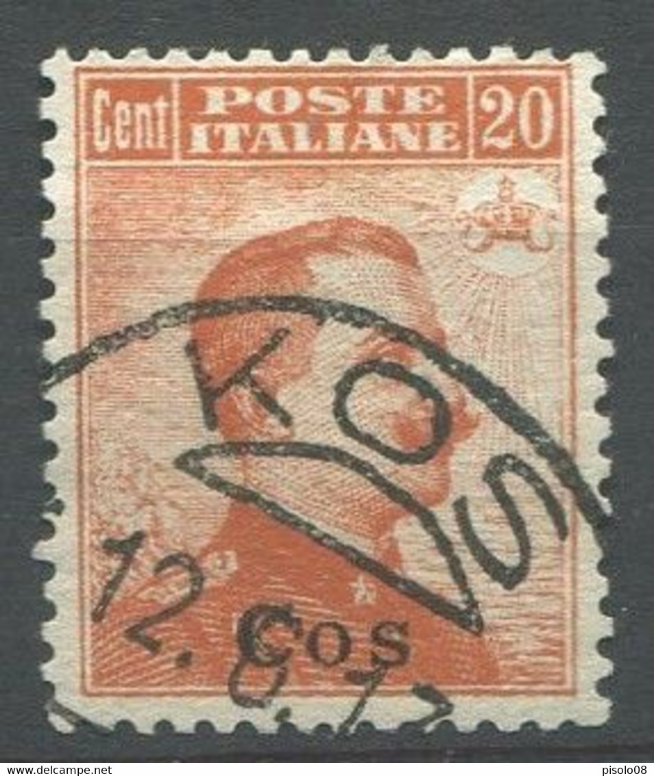 EGEO COO 1917 20 C. ARANCIO S.F. SASSONE N. 9 USATO - Ägäis (Caso)