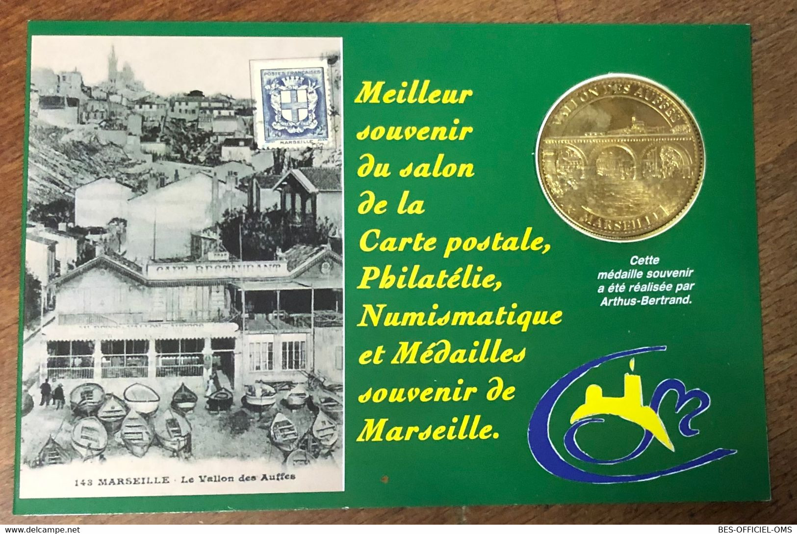 13 MARSEILLE VALLON DES AUFFES ENCART AB 2011 MÉDAILLE TOURISTIQUE ARTHUS-BERTRAND JETON MEDALS COINS TOKENS - 2011