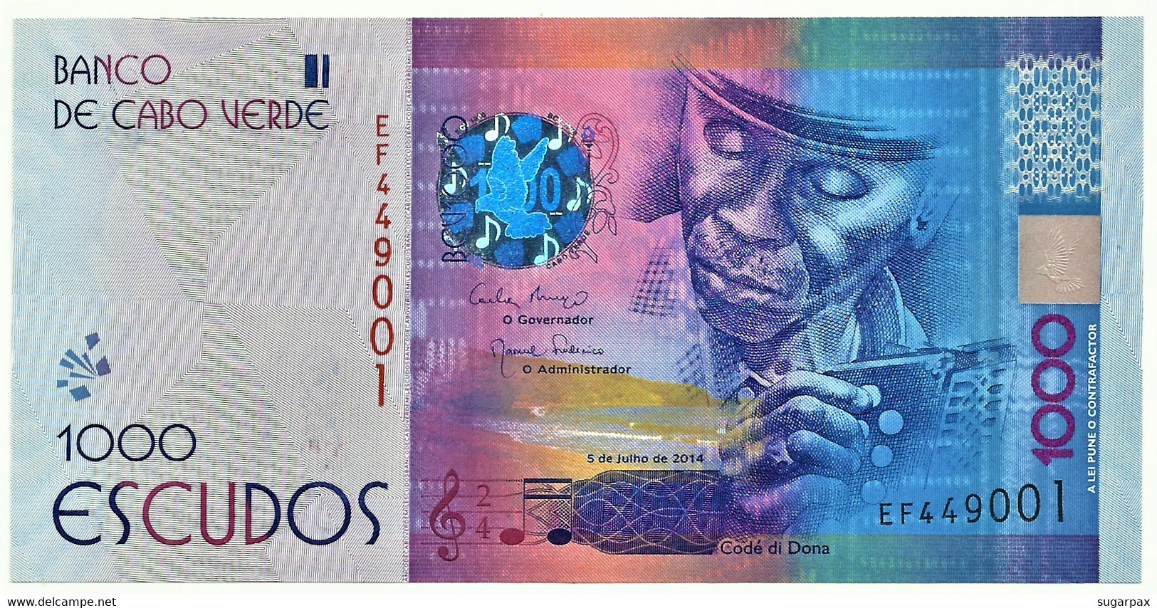 CAPE VERDE - 1000 ESCUDOS - 05.07.2014 ( 2015 ) - Pick 73 - Unc. - Codé Di Dona - 1 000 - Capo Verde