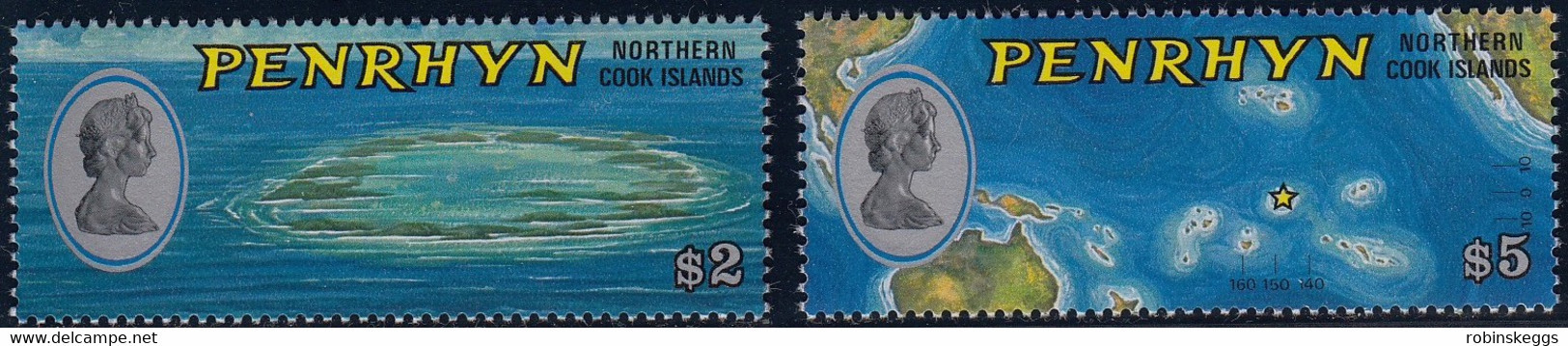 PENRHYN 1974 Definitives, $2 & $5 MNH - Eilanden