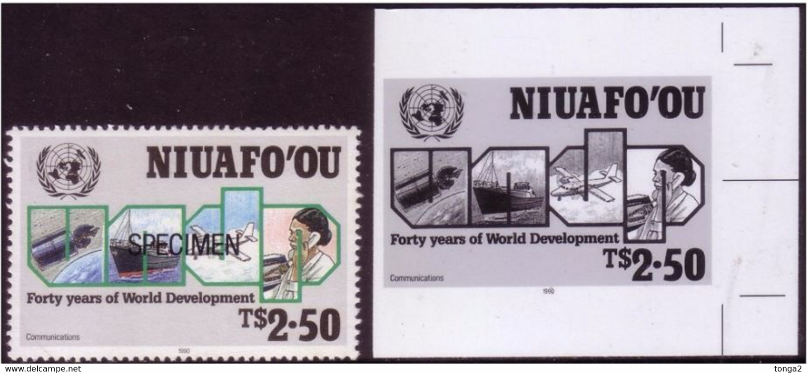 Tonga Niuafo'ou 1990 - Proof + Specimen - Shows Satellite - Oceania