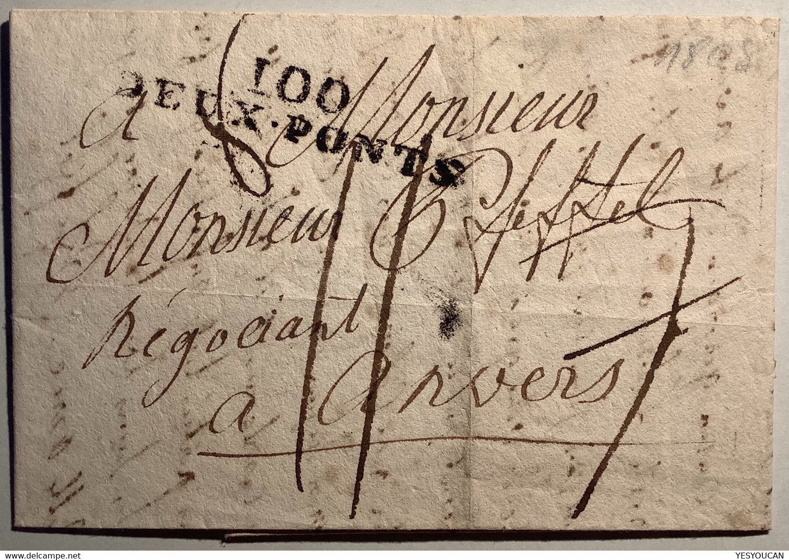 100/DEUX-PONTS(Zweibrücken, Bayern Pfalz)1808 Brief Departement Conquis>ANVERS BELGIQUE ! (France Lettre - Préphilatélie