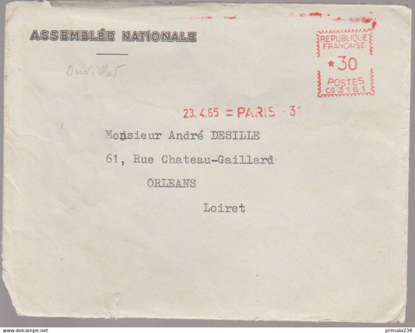 ASSEMBLEE NATIONALE - 22/4/1965 - Personnages