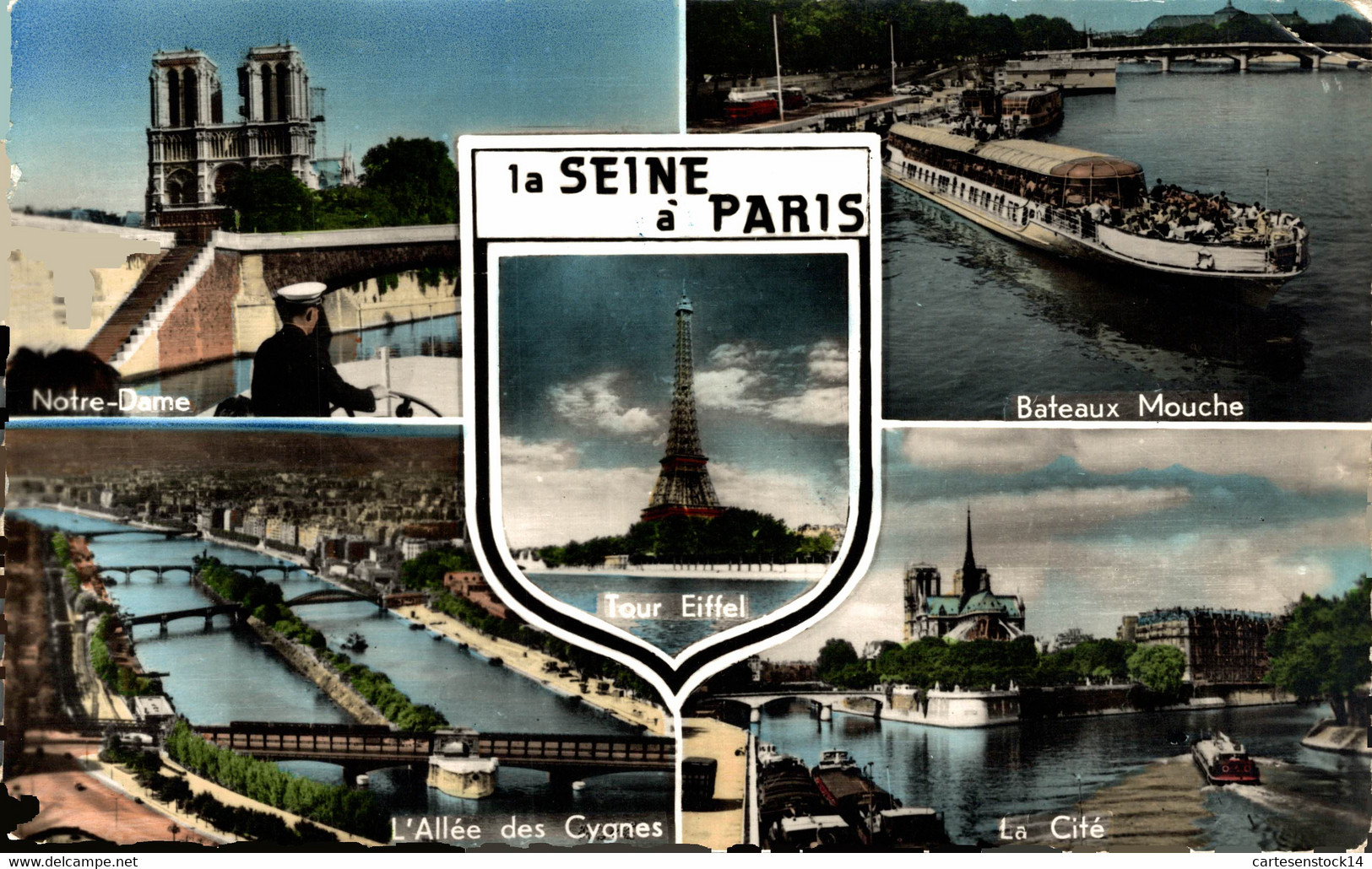 N°18858 Z -cpsm La Seine à Paris -multivues- - El Sena Y Sus Bordes