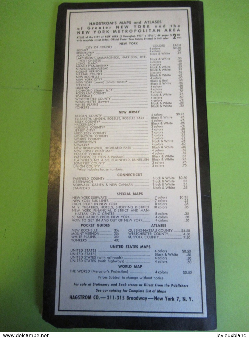 Carte Officielle Du NEW JERSEY / U S A / Hagstroms/With New Highway Numbering System/ 1953        DT 116 - Roadmaps