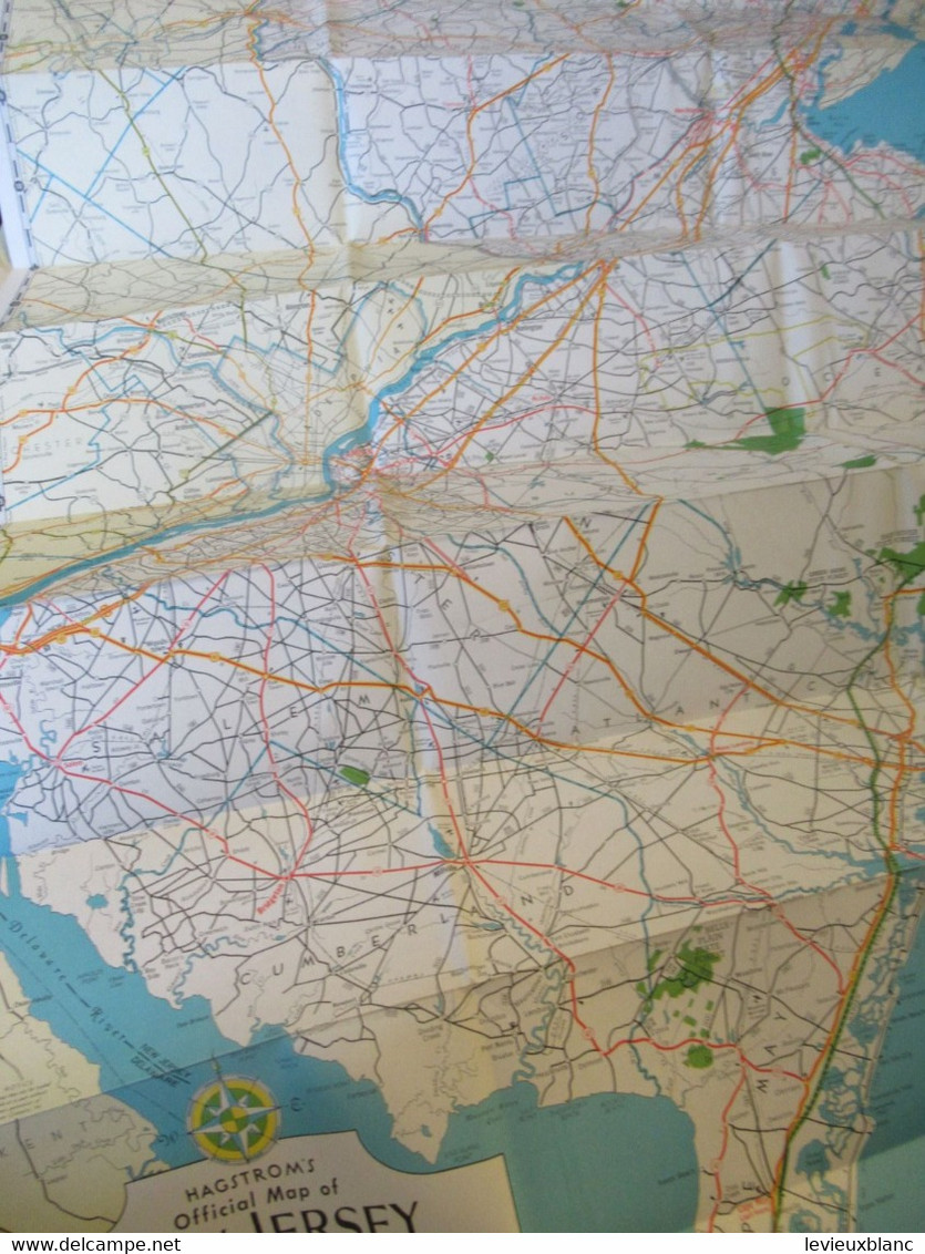 Carte Officielle Du NEW JERSEY / U S A / Hagstroms/With New Highway Numbering System/ 1953        DT 116 - Carte Stradali