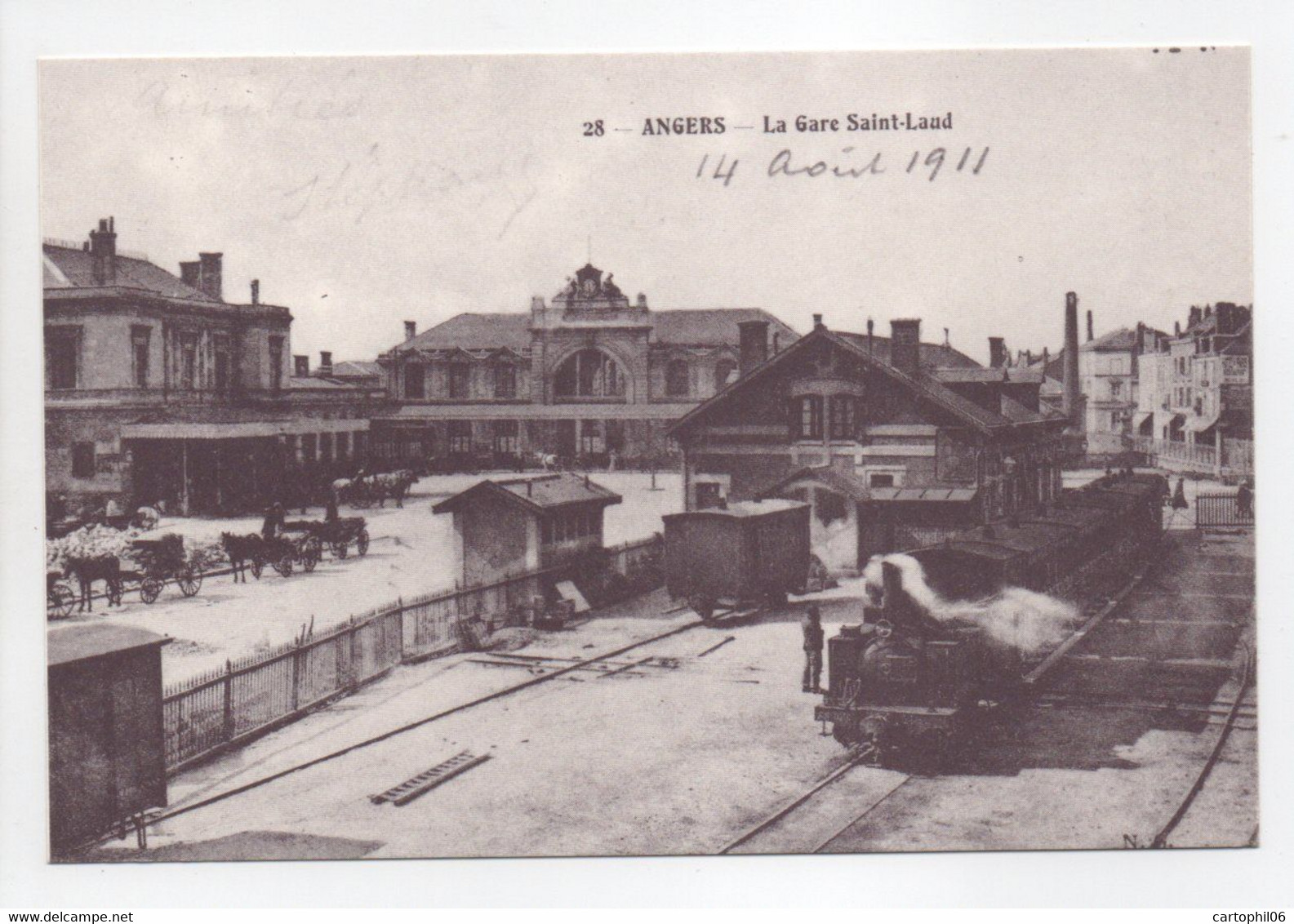 - REPRODUCTION CPA ANGERS (49) - Gare D'Angers-Anjou, 1909 - Ancienne Gare D'Angers St-Laud - Locomotive SACM - - Angers