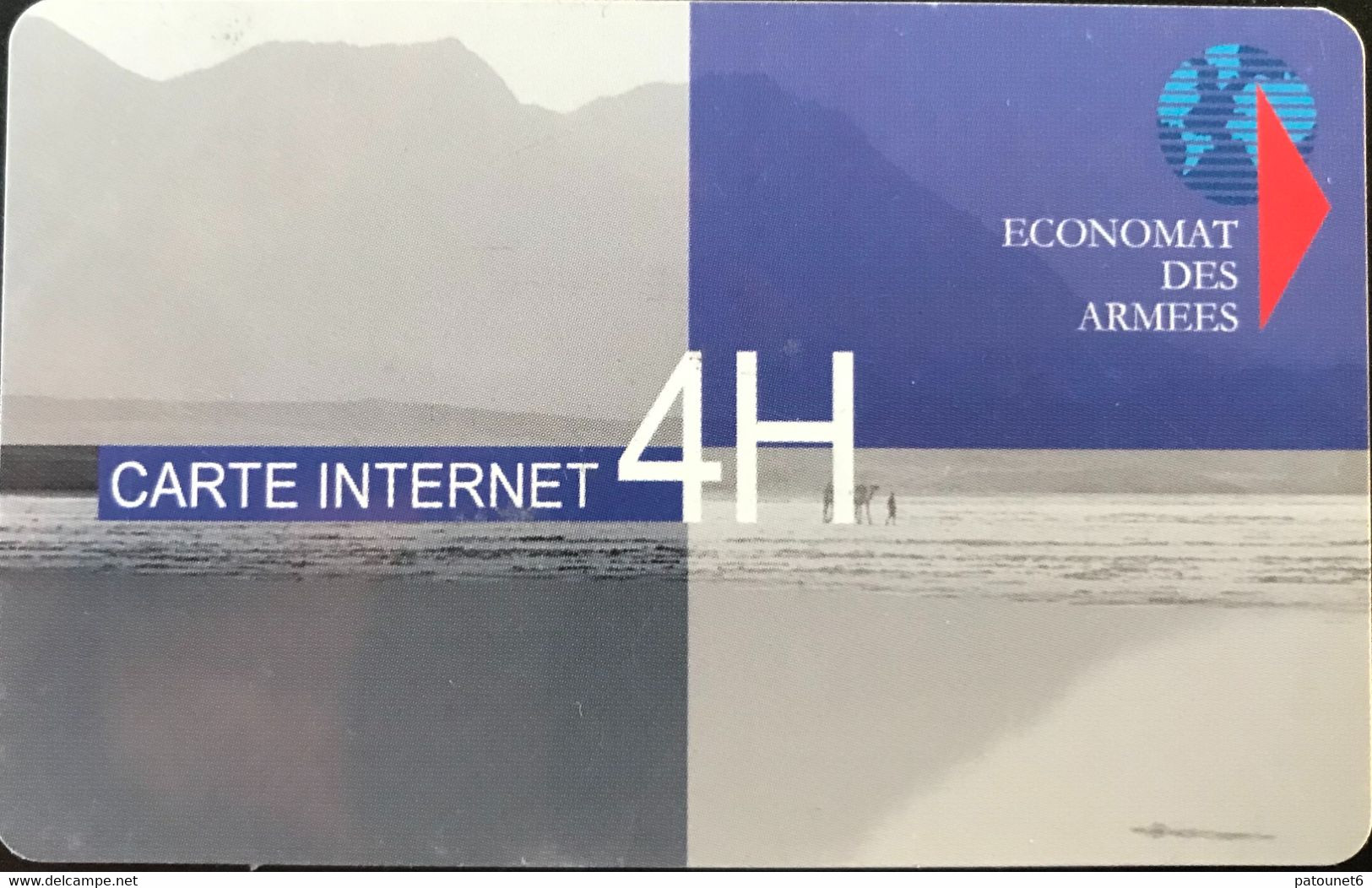 FRANCE  -  ARMEE  - Prepaid - Carte Internet  -  Economat Des Armées - 4 H -  Schede Ad Uso Militare