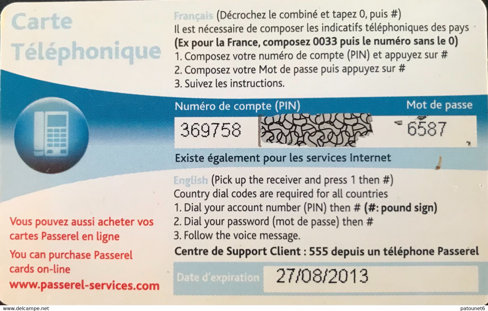 FRANCE  -  ARMEE  -  Prepaid  -  Economat Des Armées  -  PASSEREL  -  20 Euros - Military Phonecards