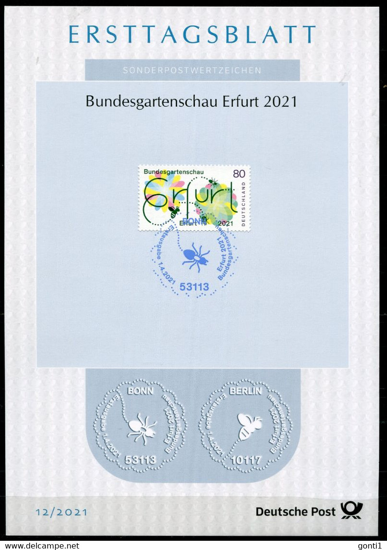 Germany, Allemagne 2021 ETB 12/2021,Mi.Nr.3600 "Bundesgartenschau Erfurt  "1 ETB Used - Sonstige & Ohne Zuordnung