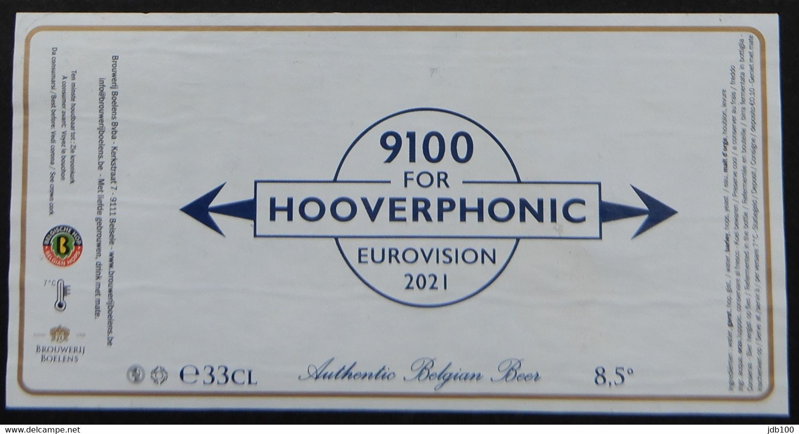 Etiketten 3L3 Hooverphonic Brewery Boelens - Beer