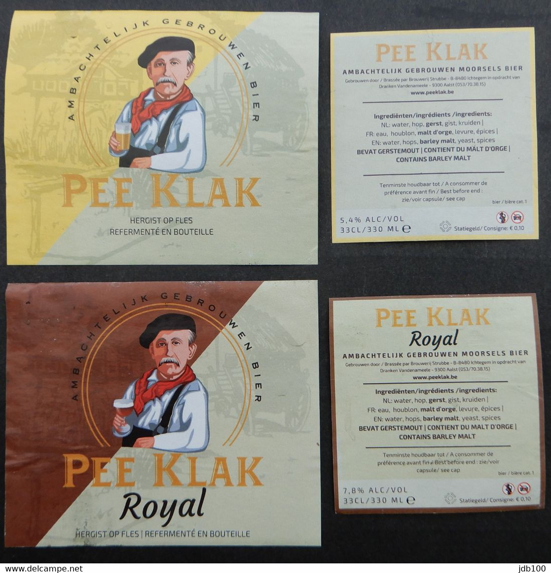 Etiketten 3m9 Pee Klak Brewery Strubbe - Beer