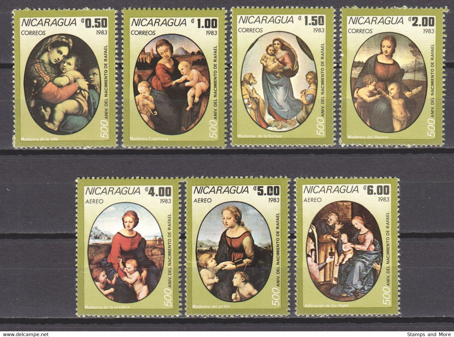 Nicaragua 1983 Mi 2433-2439 MNH PAINTINGS RAPHAEL - Altri & Non Classificati