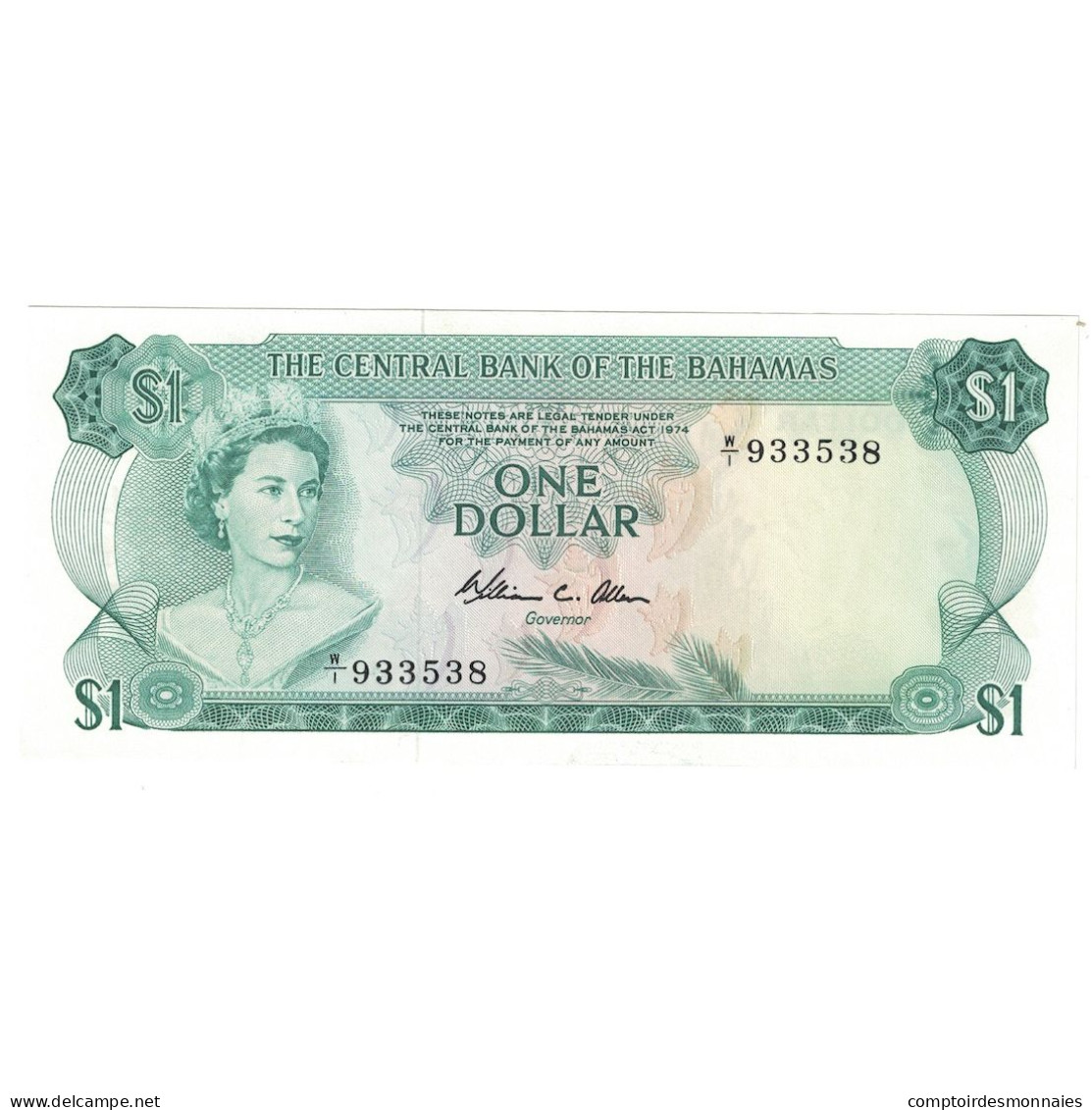 Billet, Bahamas, 1 Dollar, L.1974, KM:35b, NEUF - Bahamas