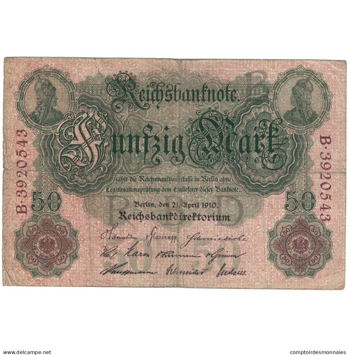 Billet, Allemagne, 50 Mark, 1910, 1910-04-21, KM:41, TB - 50 Mark