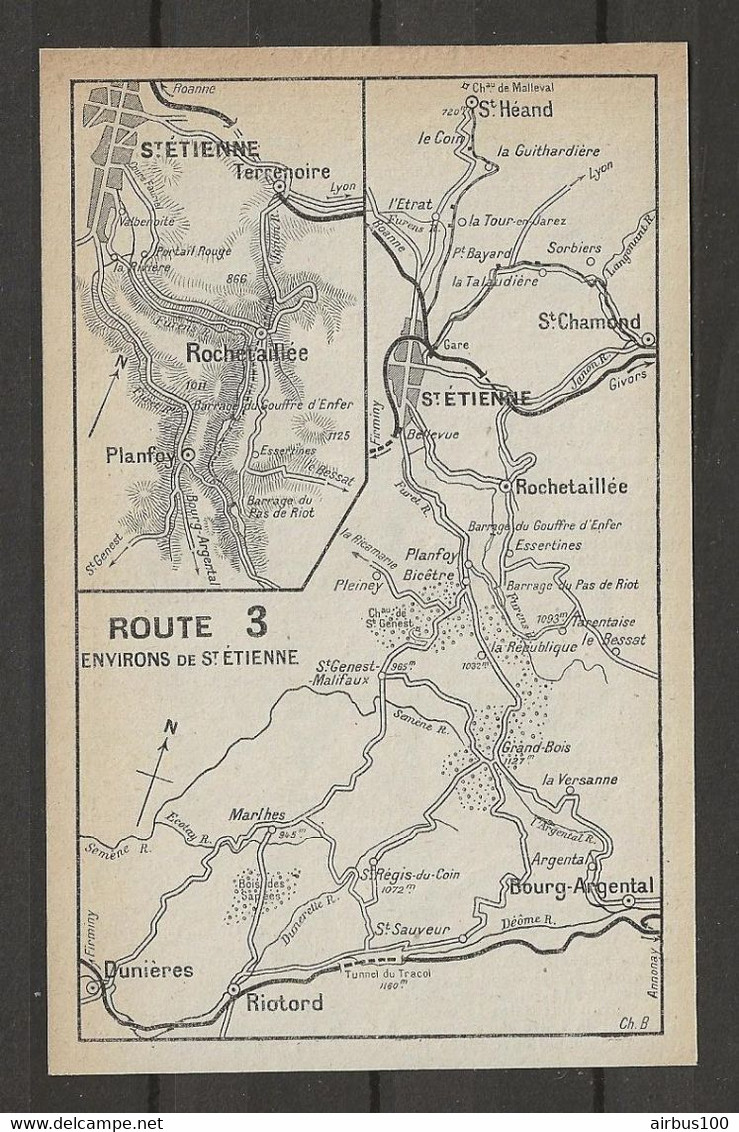 CARTE PLAN 1914 - St ÉTIENNE Et Ses ENVIRONS - ROCHETAILLÉE TERRENOIRE St HÉAND BOURG ARGENTAL DUNIERES - Cartes Topographiques