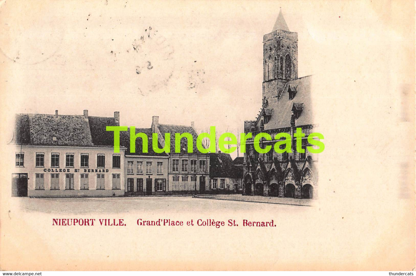 CPA NIEUWPOORT NIEUPORT GRAND PLACE ET COLLEGE ST BERNARD - Nieuwpoort