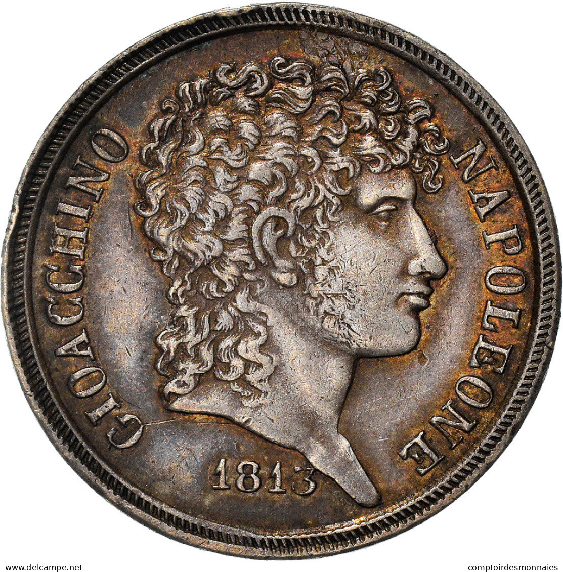 Monnaie, États Italiens, NAPLES, Joachim Murat, 2 Lire, 1813, TTB+, Argent - Napoleonic