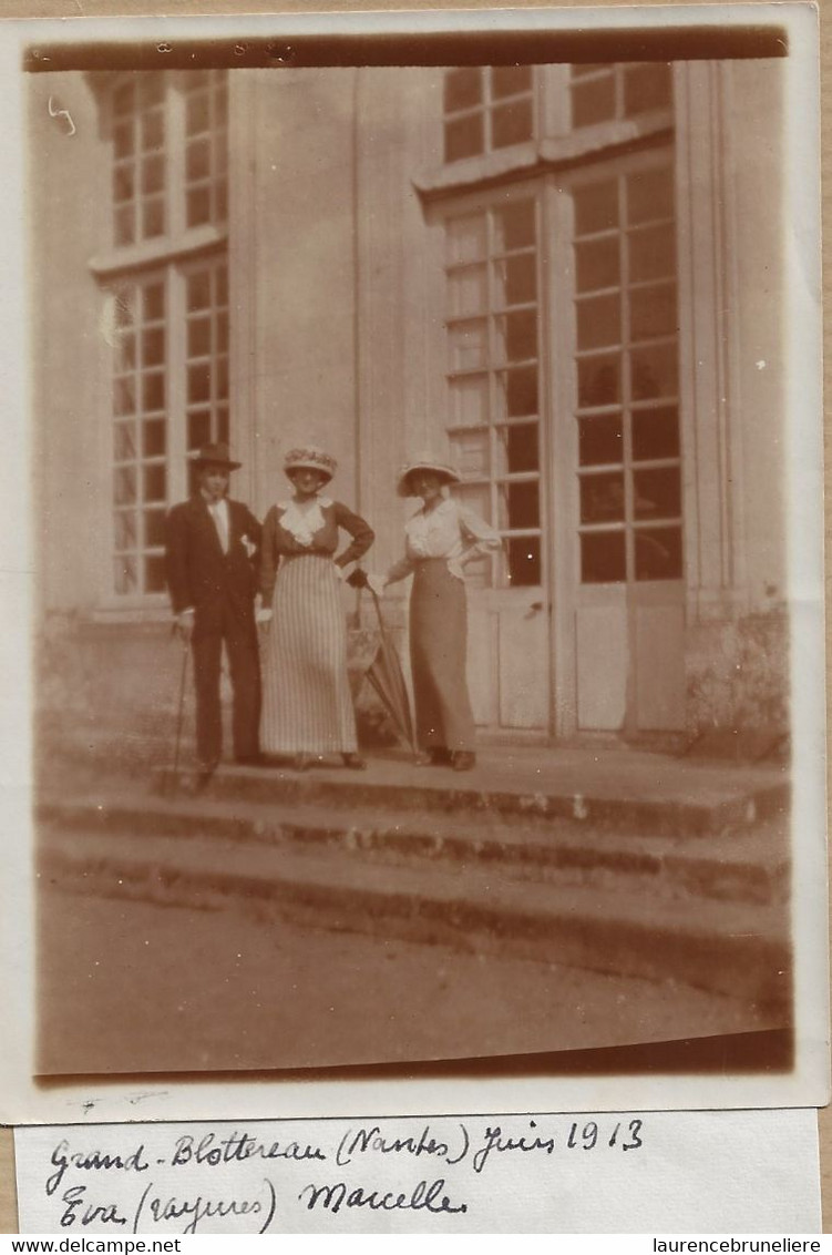 44  NANTES PHOTO ANCIENNE ALBUMINE   JUIN  1913   LE  GRAND  BLOTTEREAU  FAMILLE  NOMMEE - Lugares