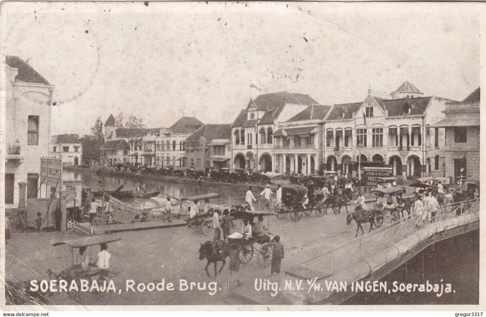 A544) SOERABAJA - Roode Brug - Uitg. N.V. V. H. VAN INGEN - Soerabaja - 8.6.1923 - Indonésie