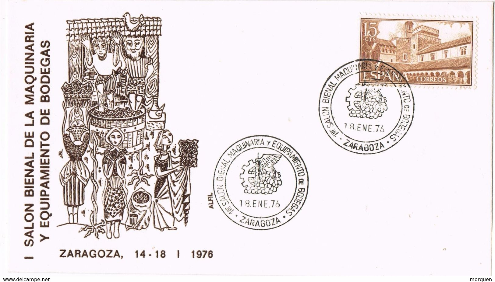 42036. Carta ZARAGOZA 1976.Salon Maquinaria Y Equipamentos De Bodegas. Vino, Wein - Storia Postale