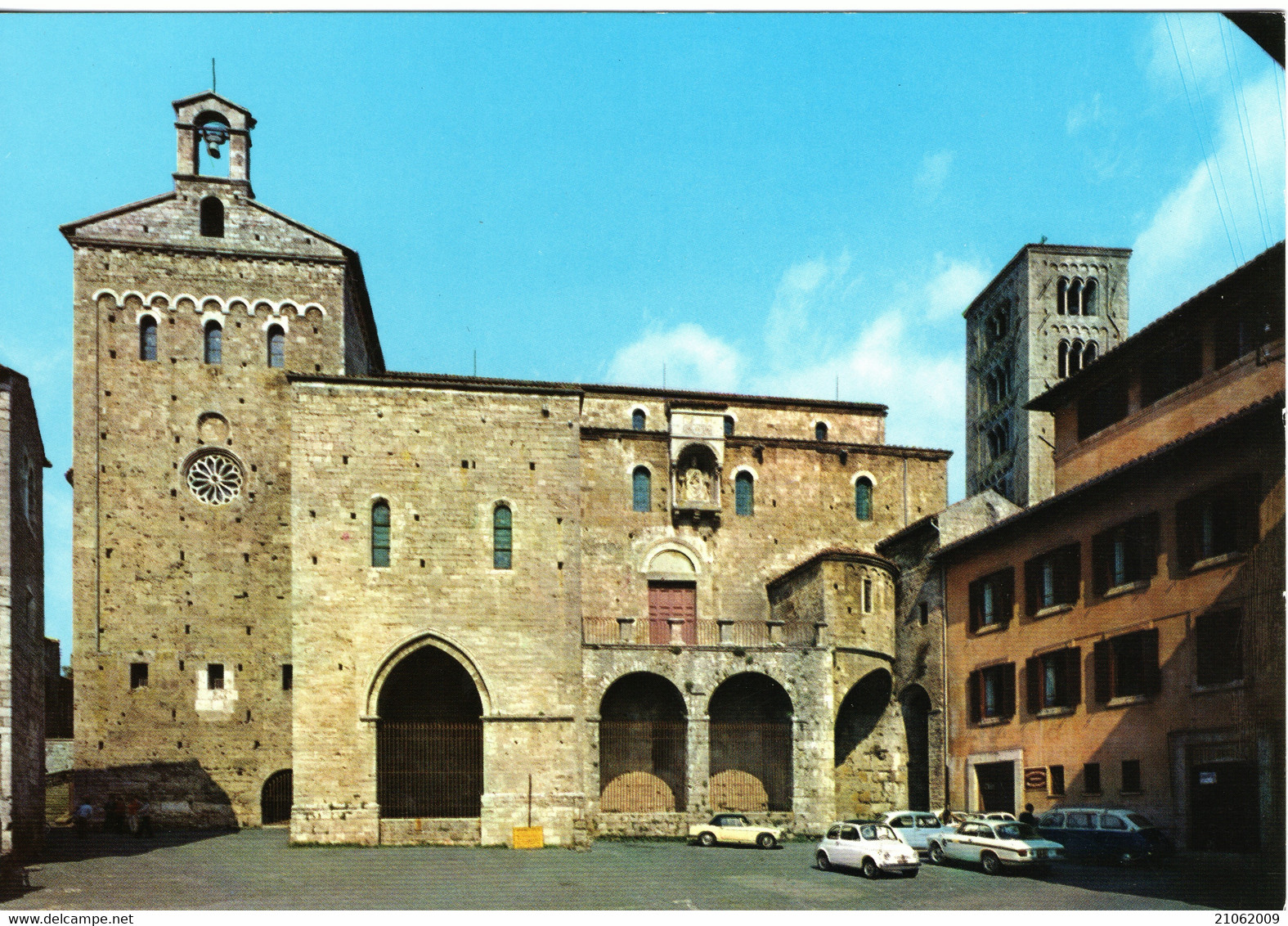 ANAGNI - PIAZZA INNOCENZO III E LA CATTEDRALE - AUTO D'EPOCA CARS VOITURES FIAT 600 MULTIPLA 500 - NUOVA - Altri & Non Classificati